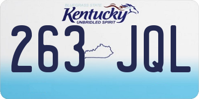 KY license plate 263JQL