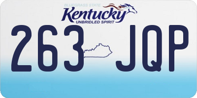 KY license plate 263JQP
