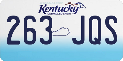 KY license plate 263JQS