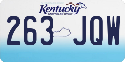 KY license plate 263JQW