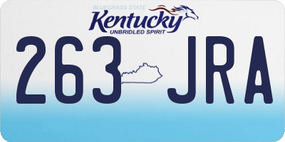 KY license plate 263JRA