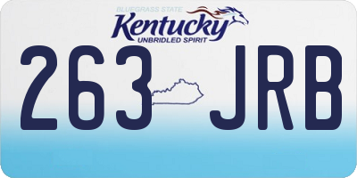 KY license plate 263JRB
