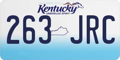 KY license plate 263JRC