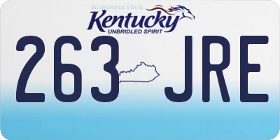 KY license plate 263JRE
