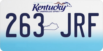 KY license plate 263JRF