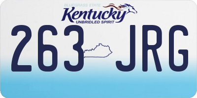 KY license plate 263JRG