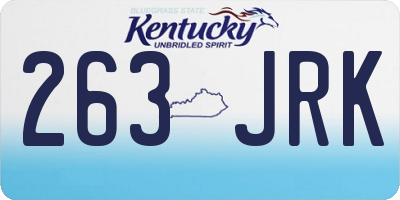 KY license plate 263JRK