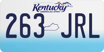 KY license plate 263JRL