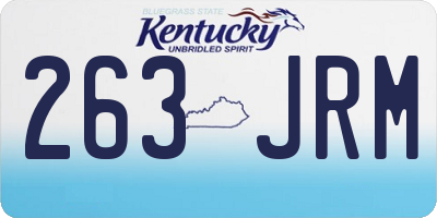 KY license plate 263JRM
