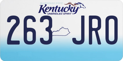 KY license plate 263JRO