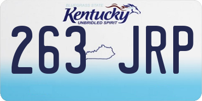 KY license plate 263JRP