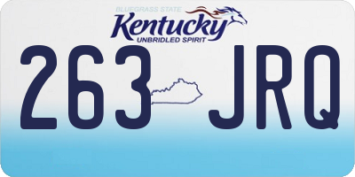 KY license plate 263JRQ
