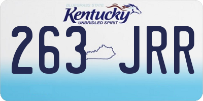 KY license plate 263JRR