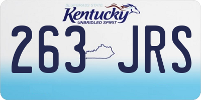 KY license plate 263JRS