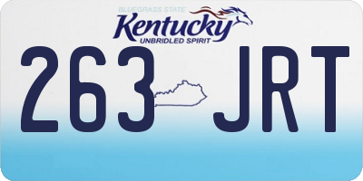 KY license plate 263JRT
