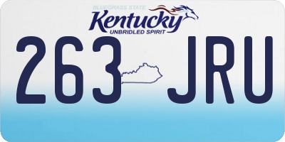 KY license plate 263JRU