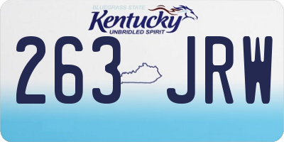 KY license plate 263JRW
