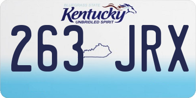 KY license plate 263JRX