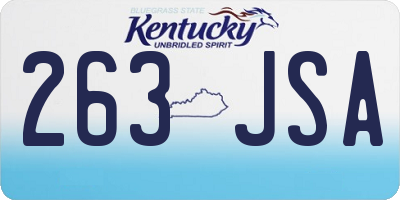 KY license plate 263JSA