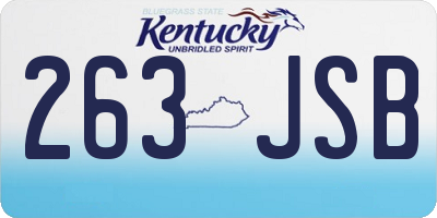 KY license plate 263JSB
