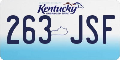 KY license plate 263JSF