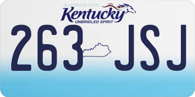 KY license plate 263JSJ