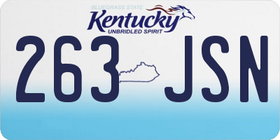 KY license plate 263JSN