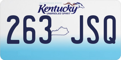 KY license plate 263JSQ