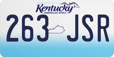 KY license plate 263JSR