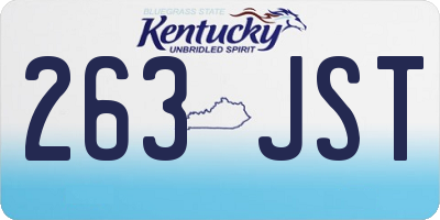 KY license plate 263JST