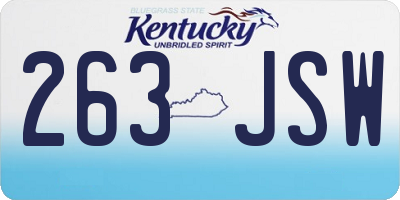 KY license plate 263JSW
