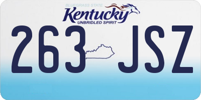KY license plate 263JSZ