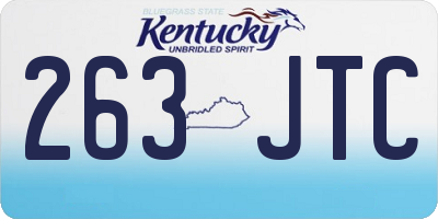 KY license plate 263JTC
