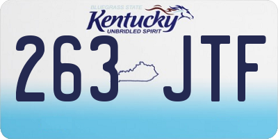 KY license plate 263JTF