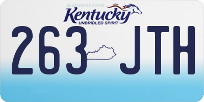 KY license plate 263JTH