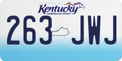 KY license plate 263JWJ