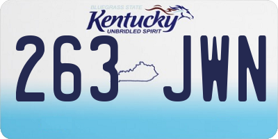 KY license plate 263JWN