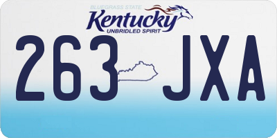 KY license plate 263JXA