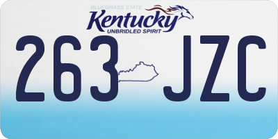KY license plate 263JZC