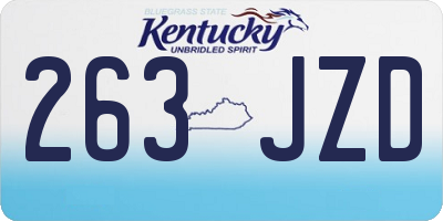 KY license plate 263JZD