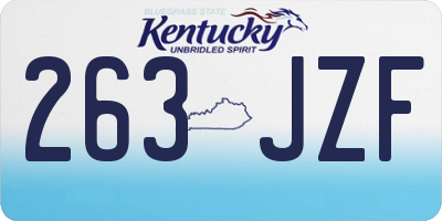 KY license plate 263JZF