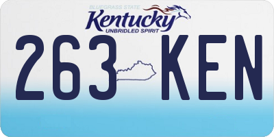 KY license plate 263KEN