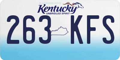 KY license plate 263KFS