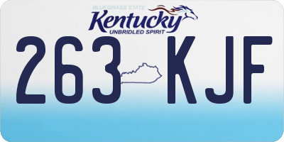 KY license plate 263KJF