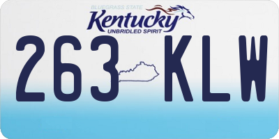 KY license plate 263KLW