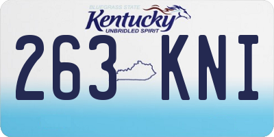 KY license plate 263KNI