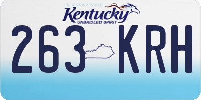 KY license plate 263KRH