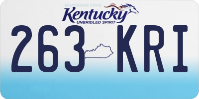 KY license plate 263KRI