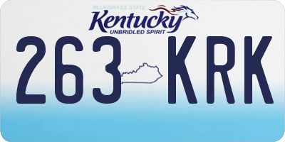KY license plate 263KRK