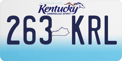 KY license plate 263KRL